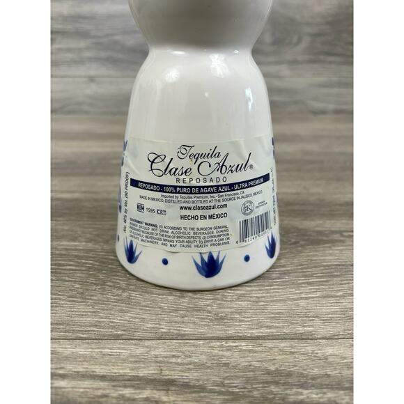 Clase Azul Reposado Tequila White And Blue Empty Bottle 750ML With Cap - Picture 6 of 8